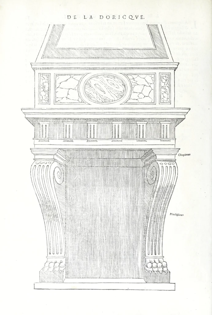 An illustration from Reigles generales de l'architecture, sur les cincq manieres d'edifices : ascauoir, thuscane, doricq̄, ioniq̄, corinthe, & cōposite, auec les exemples danticquitez, selon la doctrine de Vitruue, 1545, leaf 68
