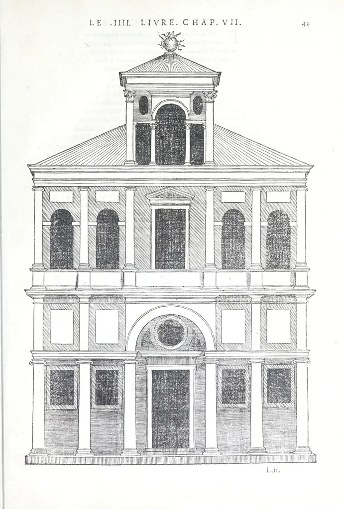 An illustration from Reigles generales de l'architecture, sur les cincq manieres d'edifices : ascauoir, thuscane, doricq̄, ioniq̄, corinthe, & cōposite, auec les exemples danticquitez, selon la doctrine de Vitruue, 1545, leaf 85
