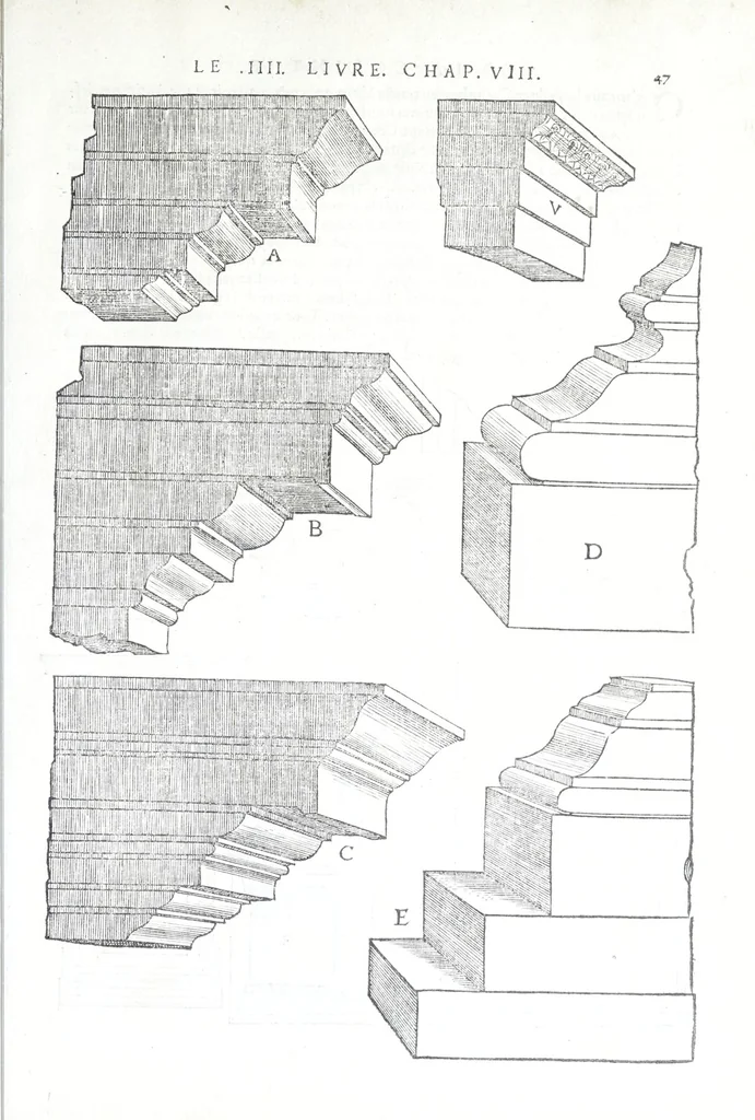 An illustration from Reigles generales de l'architecture, sur les cincq manieres d'edifices : ascauoir, thuscane, doricq̄, ioniq̄, corinthe, & cōposite, auec les exemples danticquitez, selon la doctrine de Vitruue, 1545, leaf 95