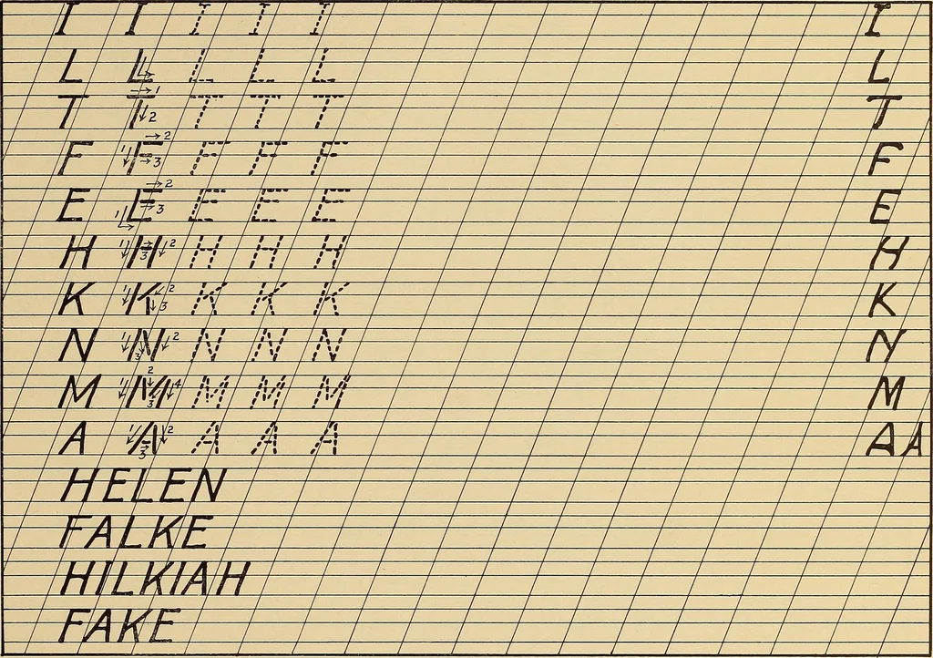 An illustration from Reinhardt's correspondence course; lettering for draftsmen, engineers and students, 1916, leaf 14