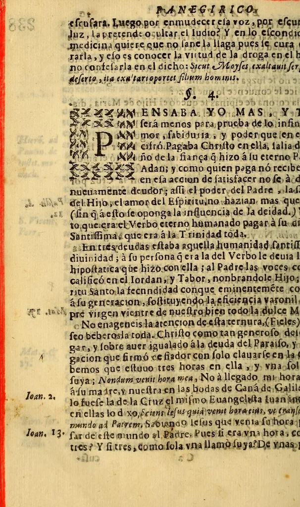 An illustration from Relacion de la gran solemnidad, que instituyo en el insigne Conuento de Nuestra Señora del Rosario de Lima, del Orden de Predicadores : el Ex. S.D. Pedro de Toledo y Leyba, marques de Mancera, señor de las cinco villas, y su jurisdiccion, comendador de Esparragal en el Orden de Alcantara, gentilhombre de la Camara de Su Magestad, de su Consejo de Guerra, virrey, lugar teniente, gouernador, y capitan general en los reynos, y prouincias del Perù al dulcissimo nombre de Maria, a cuya proteccion consagrò las armas deste reyno, y jurò su fiesta. Domingo 18. de otubre deste año de 1643., 1643, leaf 38
