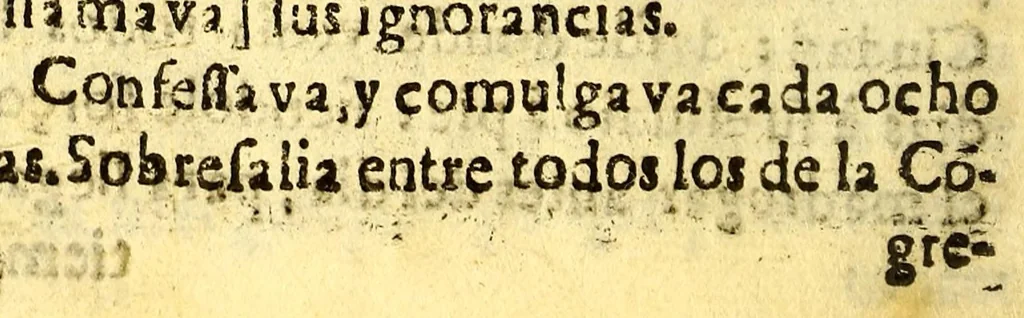 An illustration from Relacion de la vida, y virtudes del V. hermano Pedro de San Ioseph Betancur. De la Tercera Orden de Penitencia de N. seraphico P.S. Francisco. Primer fundador del Hispital [sic] de Convalecientes de N. Señora de Belen, en la ciudad de Guatemala., 1667, leaf 40