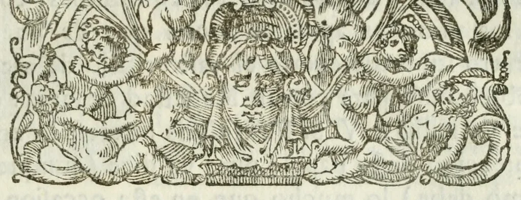 An illustration from Relacion diaria de la iornada de la Señora Emperatriz : desde que desembarcò en el Final, hastaque saliò de Lombardia, 1667, leaf 5