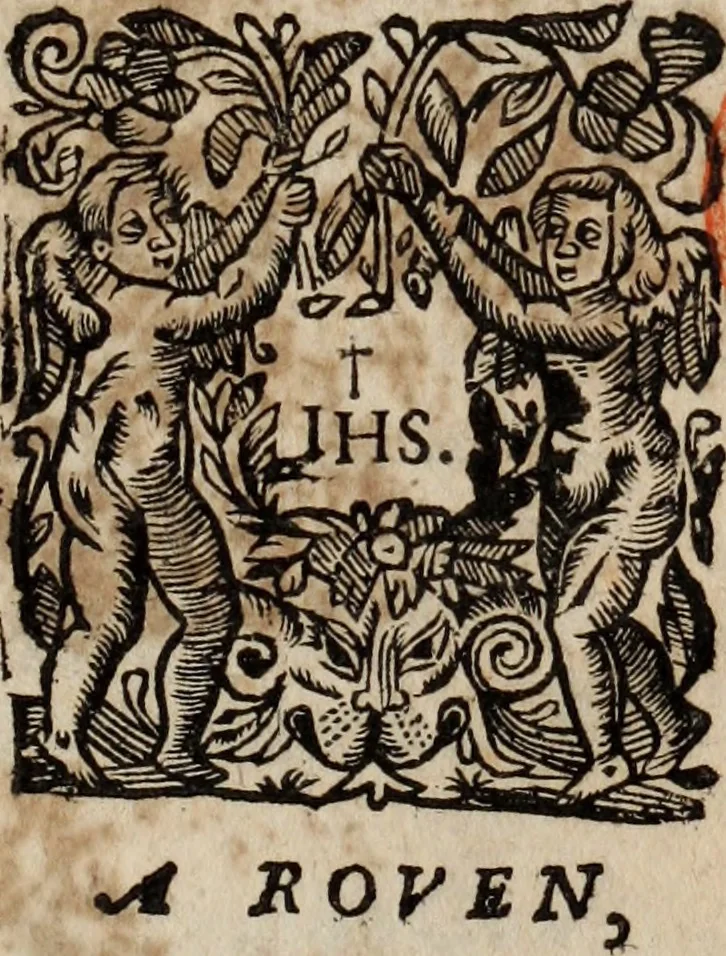 An illustration from Relation de ce qui s'est passe' en la Novvelle France en l'annee 1637, enuoyée au R. Pere Provincial de la Compagnie de Iesvs en la Prouince de France, 1638, leaf 4