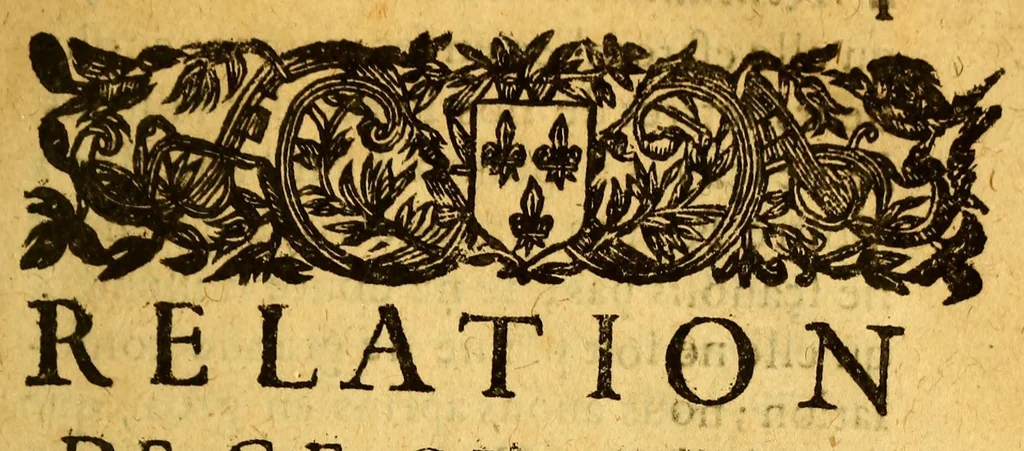 An illustration from Relation de ce qui s'est passé en la Nouuelle France en l'annee 1642. & 1643. Enuoyée au r.p. Iean Filleau prouincial de la Compagnie de Iesus, en la prouince de France., 1644, leaf 17