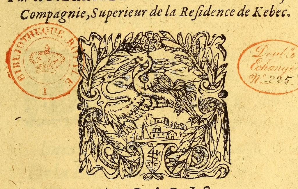 An illustration from Relation de ce qui s'est passé en la Nouuelle France, es années 1640. et 1641. Enuoyée au r. pere prouincial de la Compagnie de Iesus, de la prouince de France., 1642, leaf 7