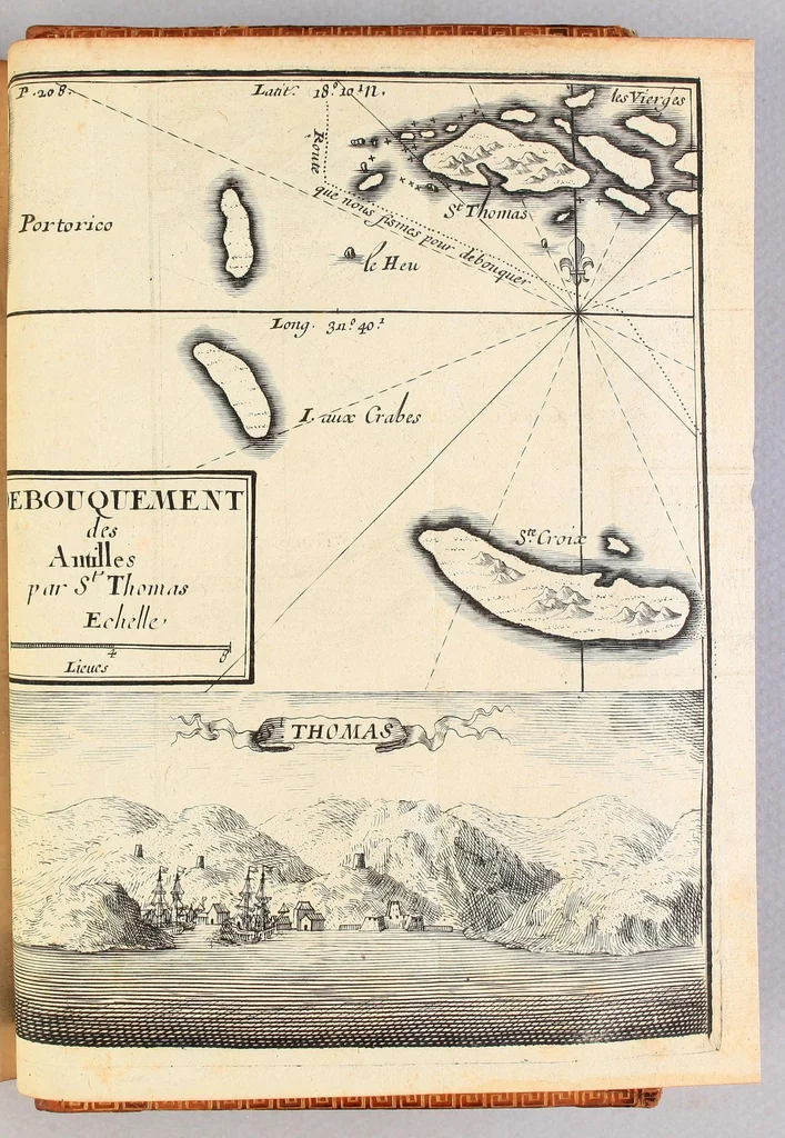 An illustration from Relation d'un voyage fait en 1695. 1696. & 1697. aux côtes d'Afrique, détroit de Magellan, Brezil, Cayenne & isles Antilles, par une escadre des vaisseaux du roy, commandée par M. de Gennes., 1698, leaf 283