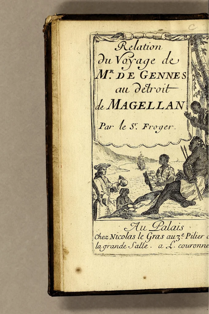 An illustration from Relation d'un voyage fait en 1695. 1696. & 1697. aux côtes d'Afrique, détroit de Magellan, Brezil, Cayenne & isles Antilles, par une escadre des vaisseaux du roy, commandée par Monsieur de Gennes., 1700, leaf 6
