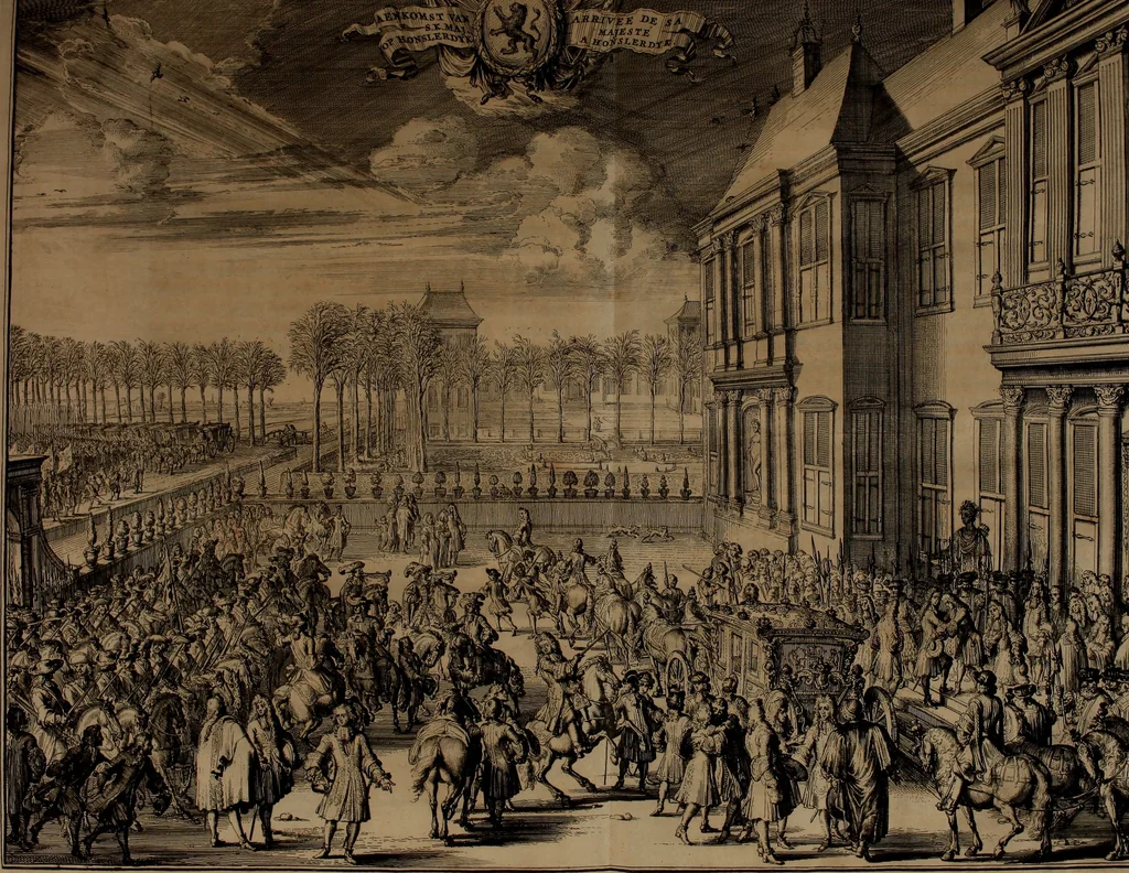 An illustration from Relation du voyage de Sa Majesté britannique en Hollande, et de la reception qui luy a été faite .., 1692, leaf 40