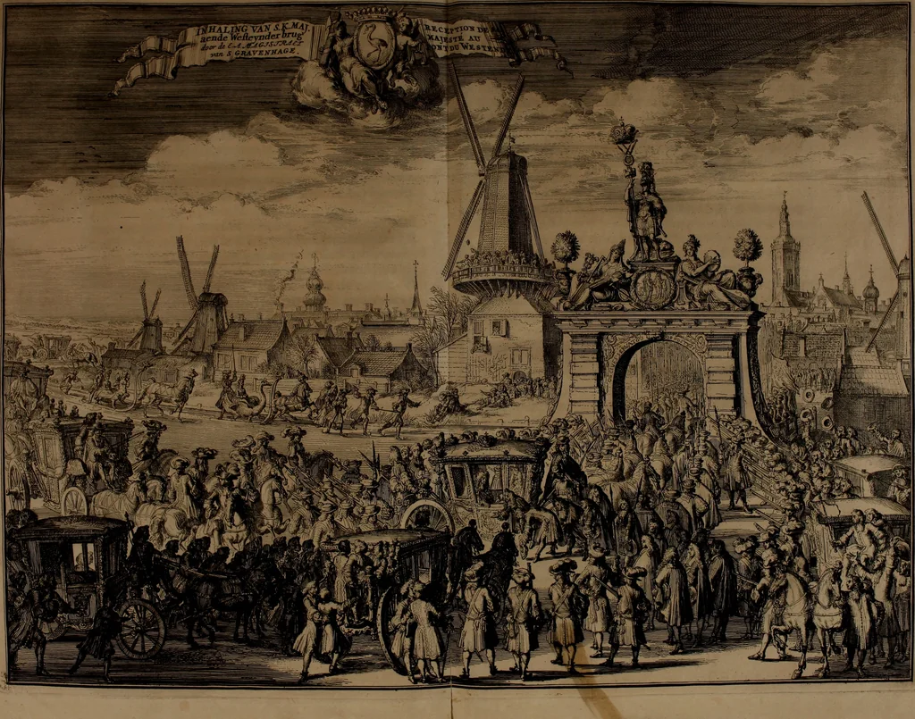 An illustration from Relation du voyage de Sa Majesté britannique en Hollande, et de la reception qui luy a été faite .., 1692, leaf 60