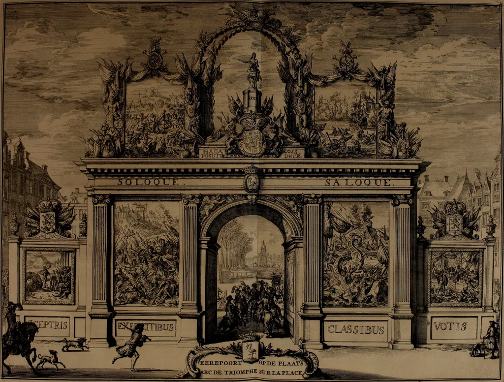 An illustration from Relation du voyage de Sa Majesté britannique en Hollande, et de la reception qui luy a été faite .., 1692, leaf 84
