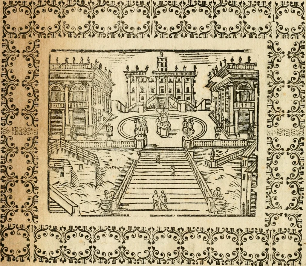 An illustration from Relatione copiosissima della nobilissima caualcata fatta con l'occasione del possesso preso alli 4. di nouembre 1691 dall' illustrissimo & eccellentissimo signore, senatore di Roma, il signore Ottauio Riari, marchese di Monte Peloso e senatore di Bologna, 1691, leaf 5