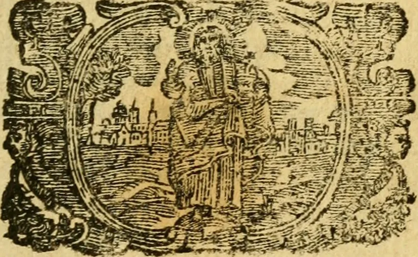An illustration from Relatione della Corte di Roma, e de' riti da osservarsi in essa : e de' suoi ma gistrati, & officii, con la loro distinta giurisdittione, 1689, leaf 4