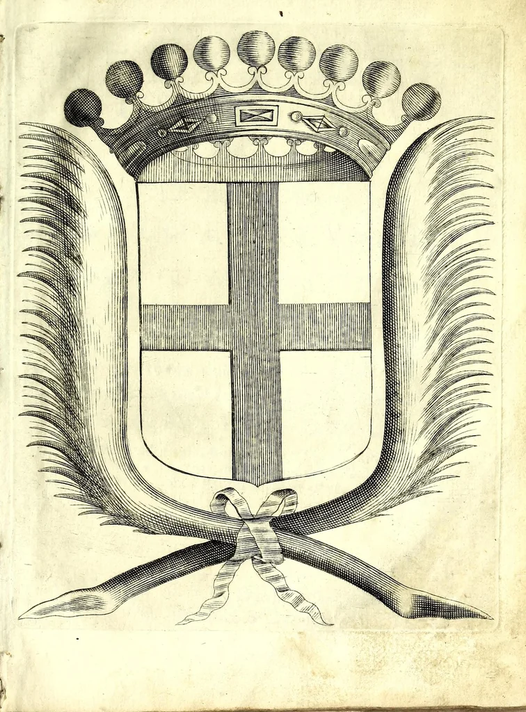 An illustration from Relatione della solenne entrata fatta nella città di Sauigliano dalle regali altezze Carlo Emanuel II et Maria Giouanna Battista di Nemours, il primo di luglio 1668, 1669, leaf 3