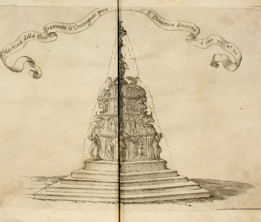 An illustration from Relatione di Alfonso Isachi intorno l'origine, solennità, traslatione, et miracoli della Madonna di Reggio, 1619, leaf 267