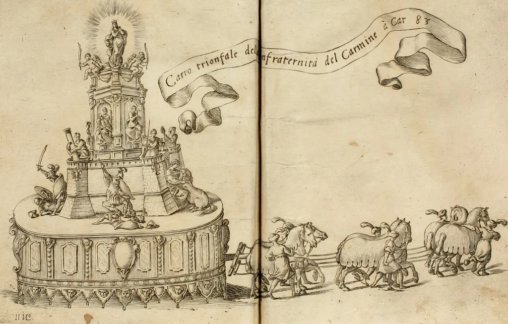 An illustration from Relatione di Alfonso Isachi intorno l'origine, solennità, traslatione, et miracoli della Madonna di Reggio, 1619, leaf 273