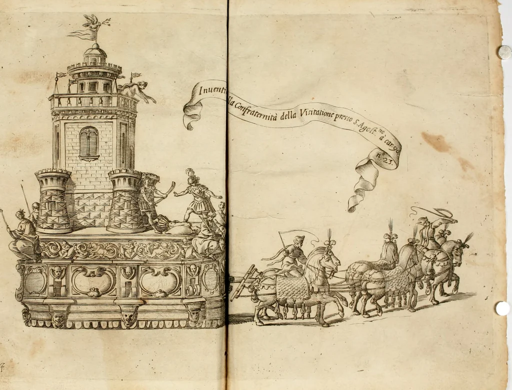 An illustration from Relatione di Alfonso Isachi intorno l'origine, solennità, traslatione, et miracoli della Madonna di Reggio, 1619, leaf 275