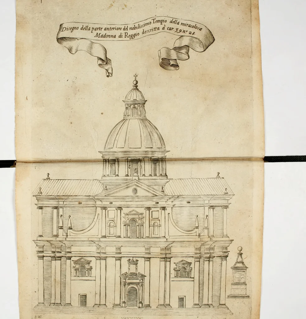 An illustration from Relatione di Alfonso Isachi intorno l'origine, solennità, traslatione, et miracoli della Madonna di Reggio, 1619, leaf 279