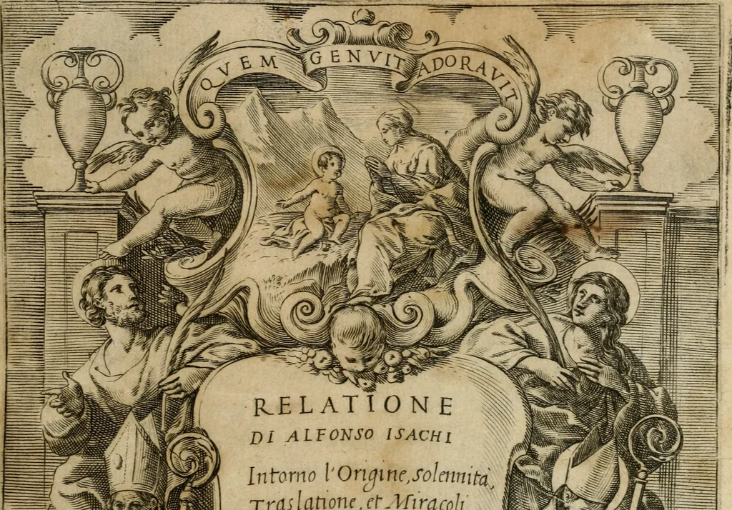 An illustration from Relatione di Alfonso Isachi intorno l'origine, solennità, traslatione, et miracoli della Madonna di Reggio, 1619, leaf 6