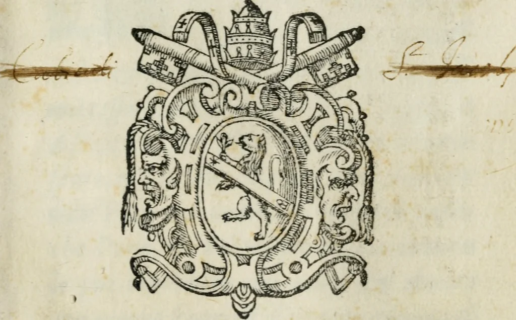 An illustration from Relationi della venvta degli ambasciatori giaponesi a Roma sino alla partita di Lisbona : con le accoglienze fatte loro da tutti i principi christiani per doue sono passati, 1586, leaf 4