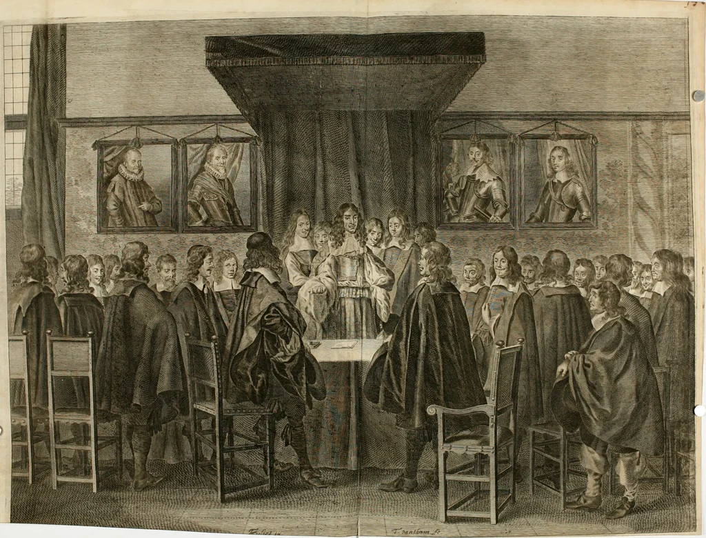 An illustration from A relation in form of journal of the voiage and residence which the most excellent and most mighty prince Charles the II, King of Great Britain, &c hath made in Holland from the 25 of May to the 2 of June, 1660, 1660, leaf 109