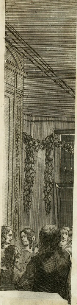 An illustration from A relation in form of journal of the voiage and residence which the most excellent and most mighty prince Charles the II, King of Great Britain, &c hath made in Holland from the 25 of May to the 2 of June, 1660, 1660, leaf 96