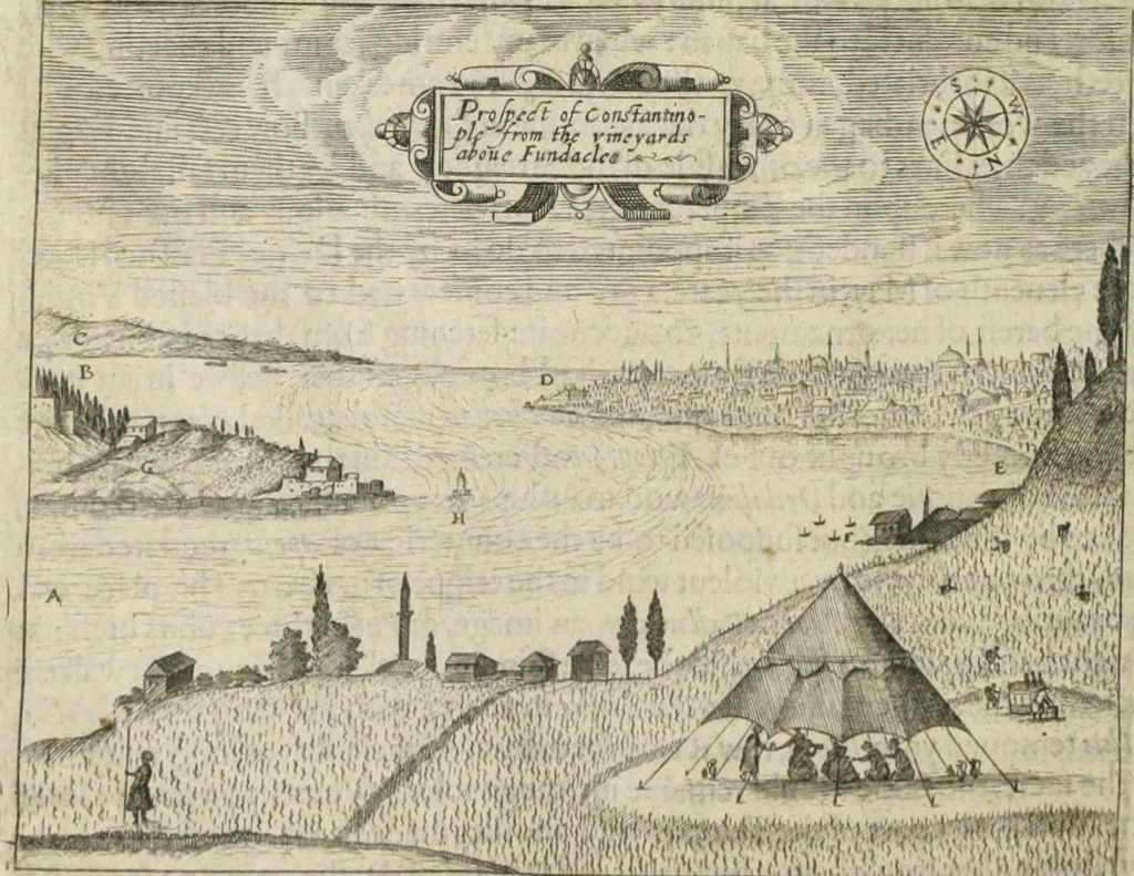 An illustration from A relation of a journey begun An: Dom: 1610. Fovre bookes. Containing a description of the Turkish Empire, of Ægypt, of the Holy Land, of the remote parts of Italy, and ilands adioyning, 1621, leaf 37