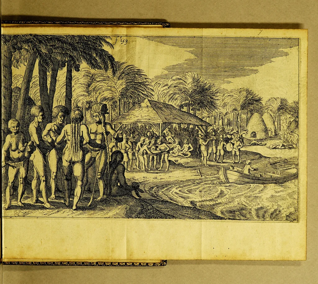 An illustration from The Relation of a wonderfull voiage made by William Cornelison Schouten of Horne. : Shewing how south from the Straights of Magelan, in Terra del-Fuogo: he found and discovered a newe passage through the great South Sea, and that way sayled round about the world. ., 1619, leaf 111