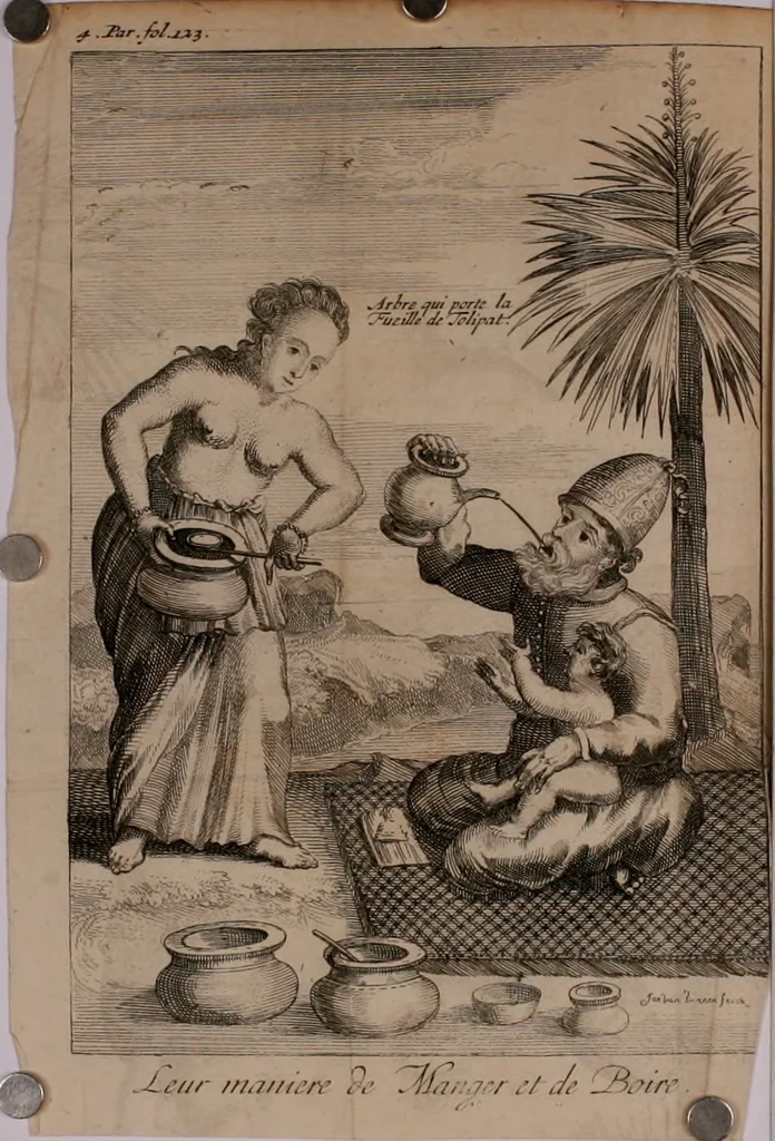 An illustration from Relation ou voyage de l'isle de Ceylan, dans les Indes orientales. Contenant une description exacte de cette isle, la forme de son gouvernement, le commerce, les moeurs, les coûtumes, & la religion de ses habitans:, 1693, leaf 399