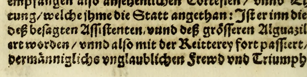An illustration from Relation vnd gründtlicher Bericht von dess Königreichs Voxu im japonischen Keyserthumb gottseliger Bekehrung, vnd dessentwegen aussgefertigter Ambasciada an Päbst: Heil: gen Rom Paulum den Fünfften, vnd an die Cathol: May: Philip ... Anno 1615. Durch R.P.F. Ludovicum Sotelum S. Francisci Ordens der Discaltzen, oder Parfüsser : vnd ... Don: Rocuyemon Faxecura ..., 1617, leaf 104