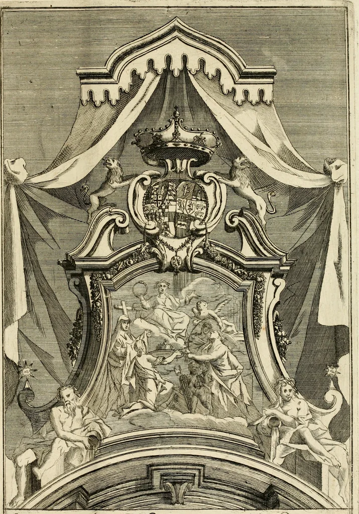 An illustration from Relazione delle solenni esequie celebrate nel Duomo di Milano a Sua Maestà la reina di Sardigna Polissena Giovanna Cristina, 1735, leaf 36