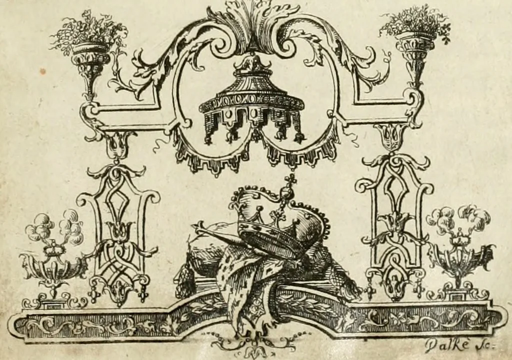 An illustration from Relazione delle solenni esequie celebrate nel Duomo di Milano a Sua Maestà la reina di Sardigna Polissena Giovanna Cristina, 1735, leaf 4