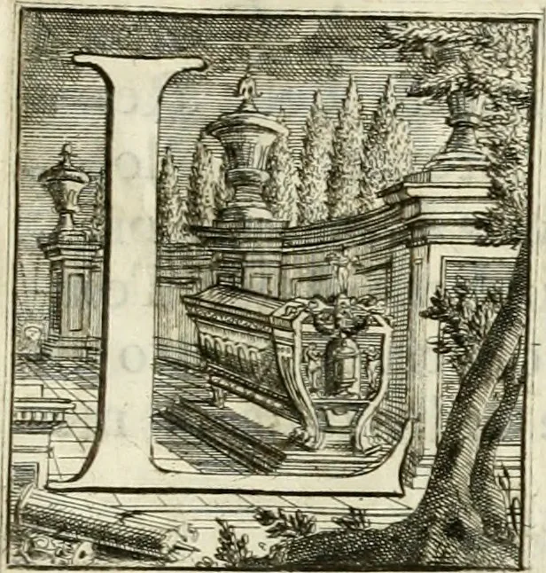 An illustration from Relazione delle solenni esequie celebrate nel Duomo di Milano a Sua Maestà la reina di Sardigna Polissena Giovanna Cristina, 1735, leaf 6