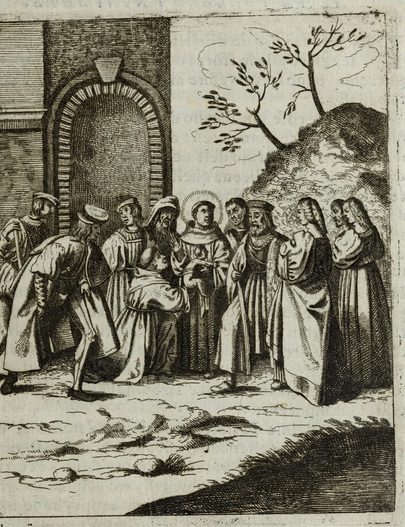 An illustration from Relazioni del gran santo di Padoua Antonio, e dell' alte sue marauiglie, così auanti come doppo morte, diuise in duo libri, 1654, leaf 119