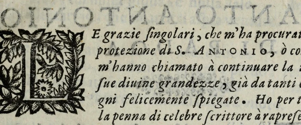 An illustration from Relazioni del gran santo di Padoua Antonio, e dell' alte sue marauiglie, così auanti come doppo morte, diuise in duo libri, 1654, leaf 13
