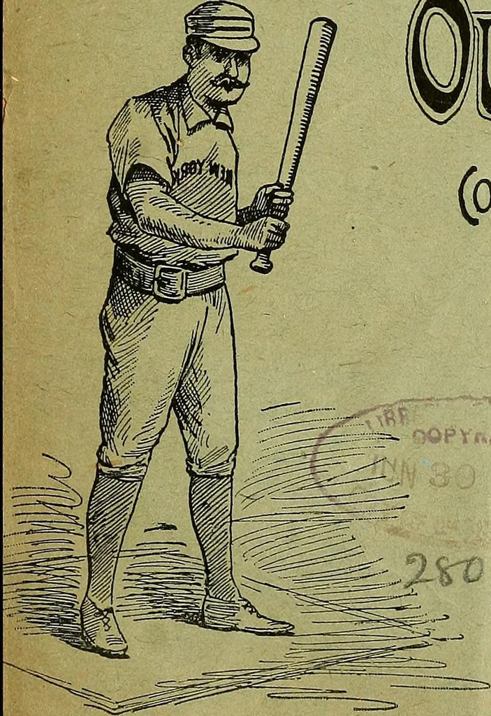 An illustration from The reliable book of outdoor games. Containing official rules for playing base ball, foot ball, cricket, lacrosse, tennis, croquet, etc, 1893, leaf 4