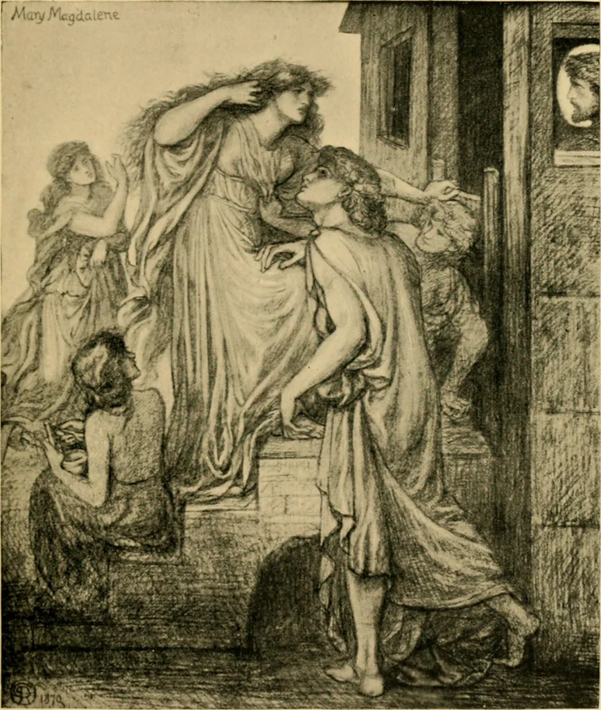 An illustration from Religion in recent art : expository lectures on Rossetti, Burne Jones, Watts, Holman Hunt and Wagner, 1905, leaf 52