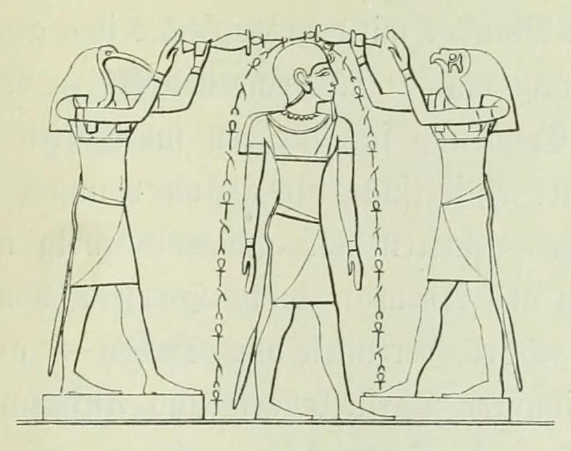 An illustration from Religion und Mythologie der alten Aegypter : nach den Denkmälern, 1890, leaf 747