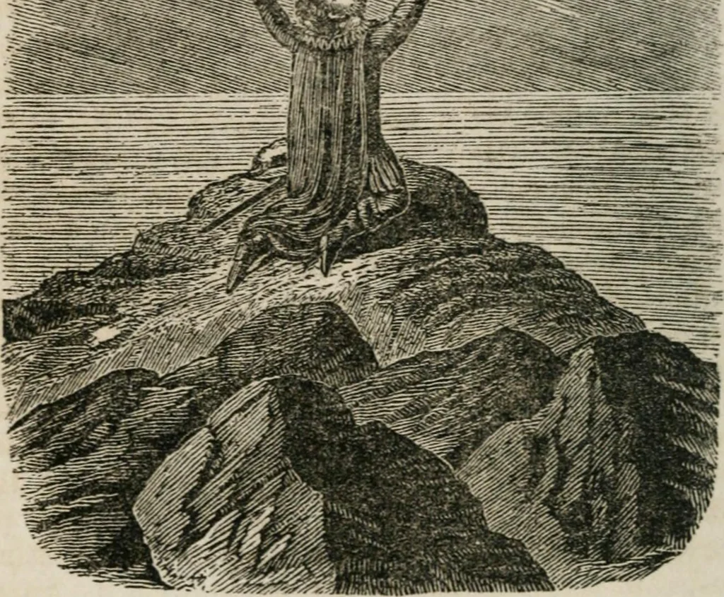 An illustration from Religious allegories : being a series of emblematic engravings, with written explanations, miscellaneous observations, and religious reflections, designed to illustrate divine truth, in accordance with the cardinal principles of Christianity ..., 1848, leaf 111