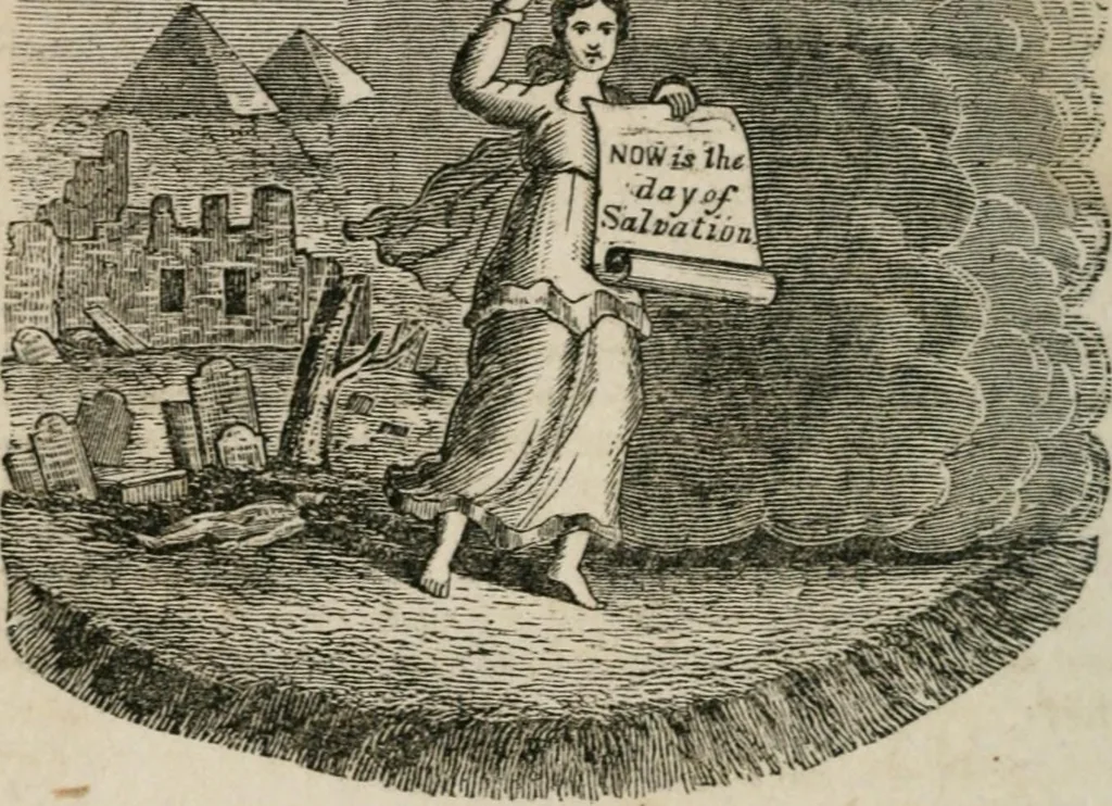 An illustration from Religious allegories : being a series of emblematic engravings, with written explanations, miscellaneous observations, and religious reflections, designed to illustrate divine truth, in accordance with the cardinal principles of Christianity ..., 1848, leaf 147