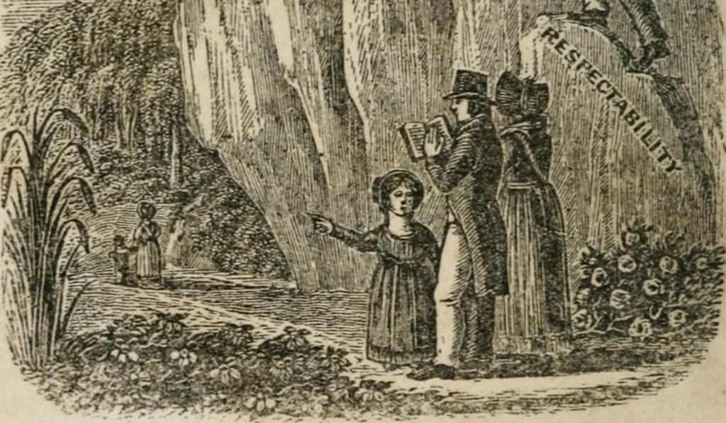 An illustration from Religious allegories : being a series of emblematic engravings, with written explanations, miscellaneous observations, and religious reflections, designed to illustrate divine truth, in accordance with the cardinal principles of Christianity ..., 1848, leaf 33