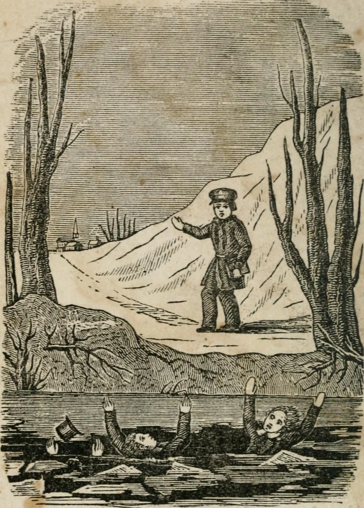 An illustration from Religious allegories : being a series of emblematic engravings, with written explanations, miscellaneous observations, and religious reflections, designed to illustrate divine truth, in accordance with the cardinal principles of Christianity ..., 1848, leaf 63