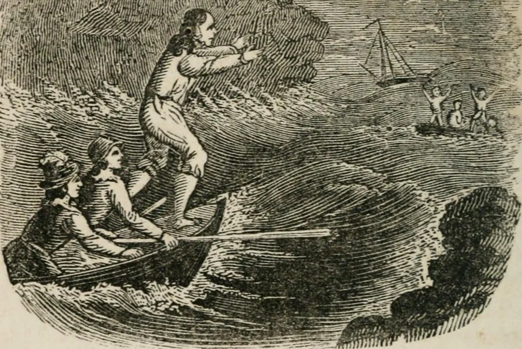 An illustration from Religious allegories : being a series of emblematic engravings, with written explanations, miscellaneous observations, and religious reflections, designed to illustrate divine truth, in accordance with the cardinal principles of Christianity ..., 1848, leaf 87