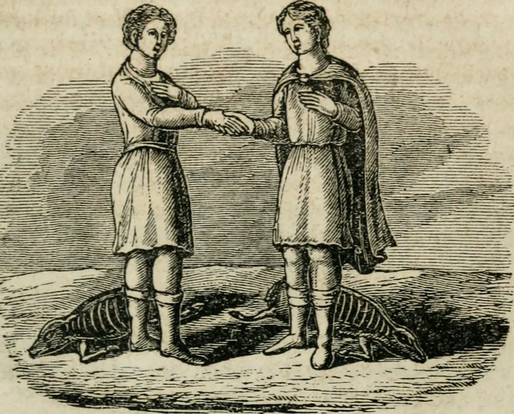 An illustration from Religious allegories : being a series of emblematic engravings, with written explanations, miscellaneous observations, and religious reflections, designed to illustrate divine truth, in accordance with the cardinal principles of Christianity, 1848, leaf 104