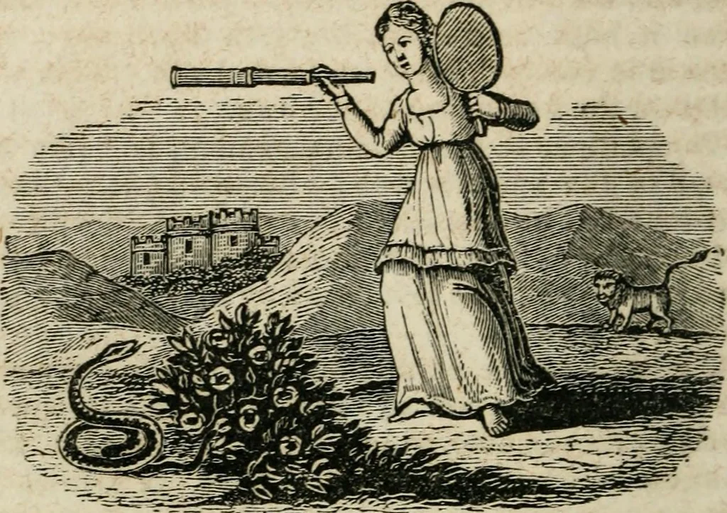 An illustration from Religious allegories : being a series of emblematic engravings, with written explanations, miscellaneous observations, and religious reflections, designed to illustrate divine truth, in accordance with the cardinal principles of Christianity, 1848, leaf 155