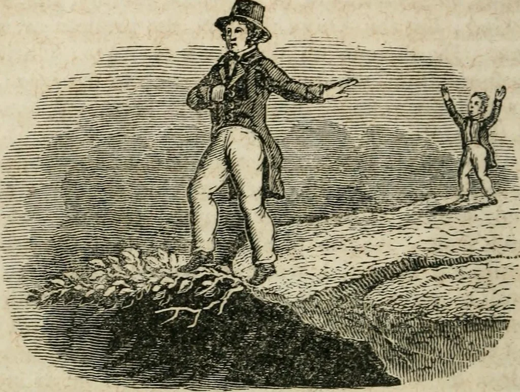An illustration from Religious allegories : being a series of emblematic engravings, with written explanations, miscellaneous observations, and religious reflections, designed to illustrate divine truth, in accordance with the cardinal principles of Christianity, 1848, leaf 47