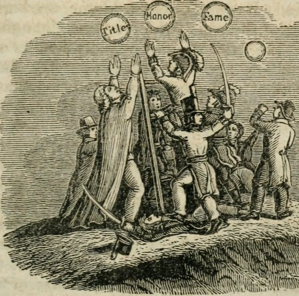 An illustration from Religious allegories : being a series of emblematic engravings, with written explanations, miscellaneous observations, and religious reflections, designed to illustrate divine truth, in accordance with the cardinal principles of Christianity, 1848, leaf 62