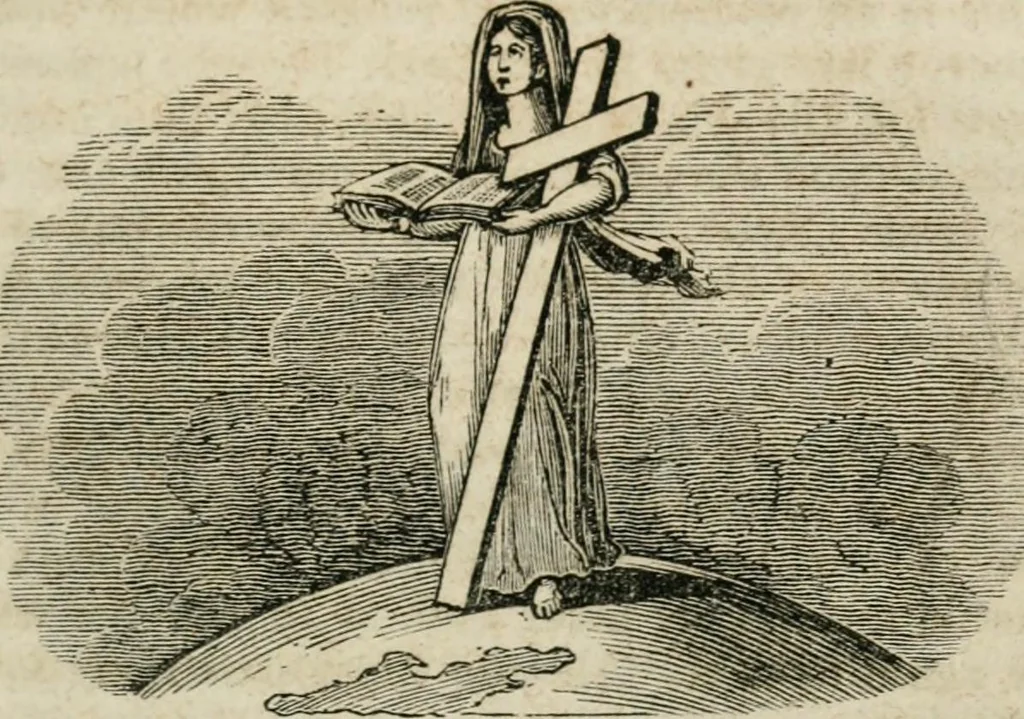 An illustration from Religious allegories : being a series of emblematic engravings, with written explanations, miscellaneous observations, and religious reflections, designed to illustrate divine truth, in accordance with the cardinal principles of Christianity, 1848, leaf 92