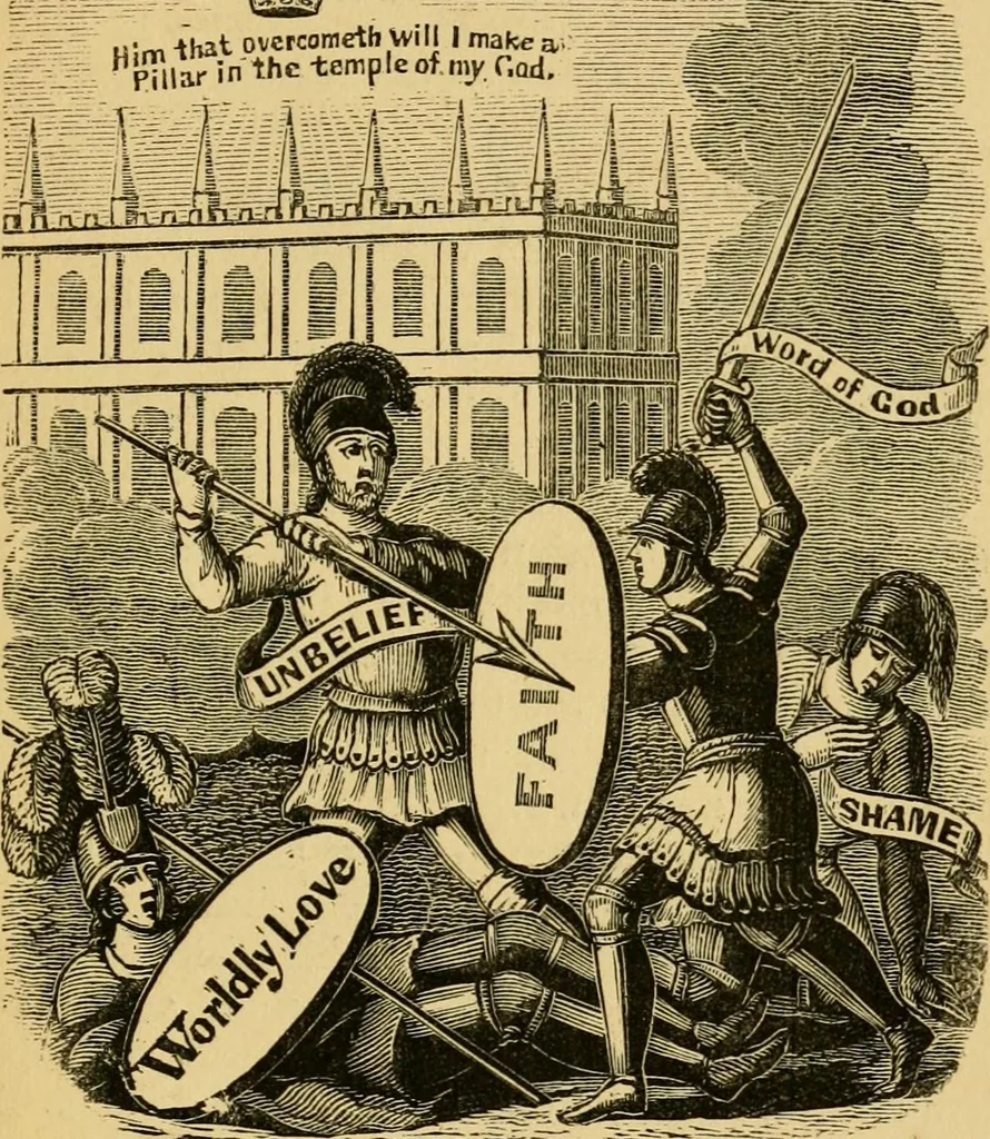 An illustration from Religious emblems and allegories : a series of engravings, with suitable letter-press, designed to illustrate divine truth, 1868, leaf 200