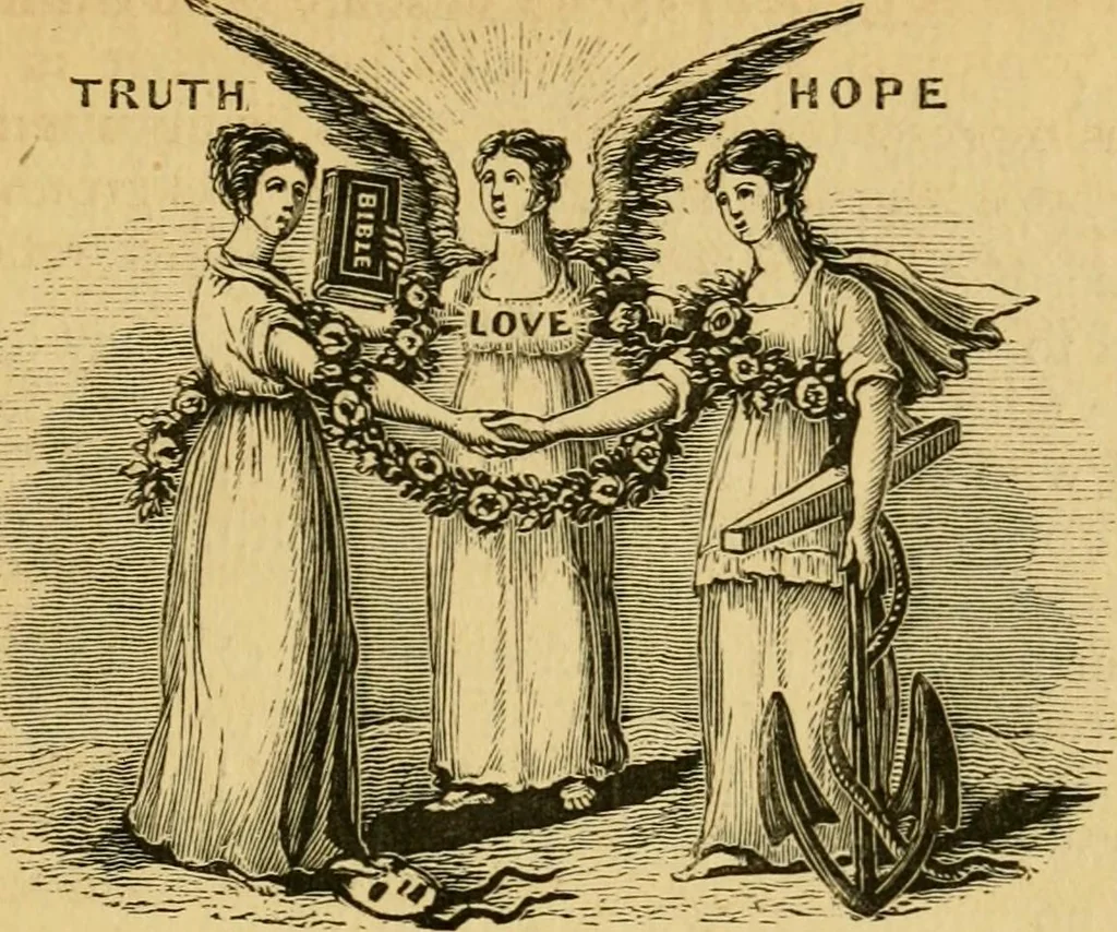 An illustration from Religious emblems and allegories : a series of engravings, with suitable letter-press, designed to illustrate divine truth, 1868, leaf 24